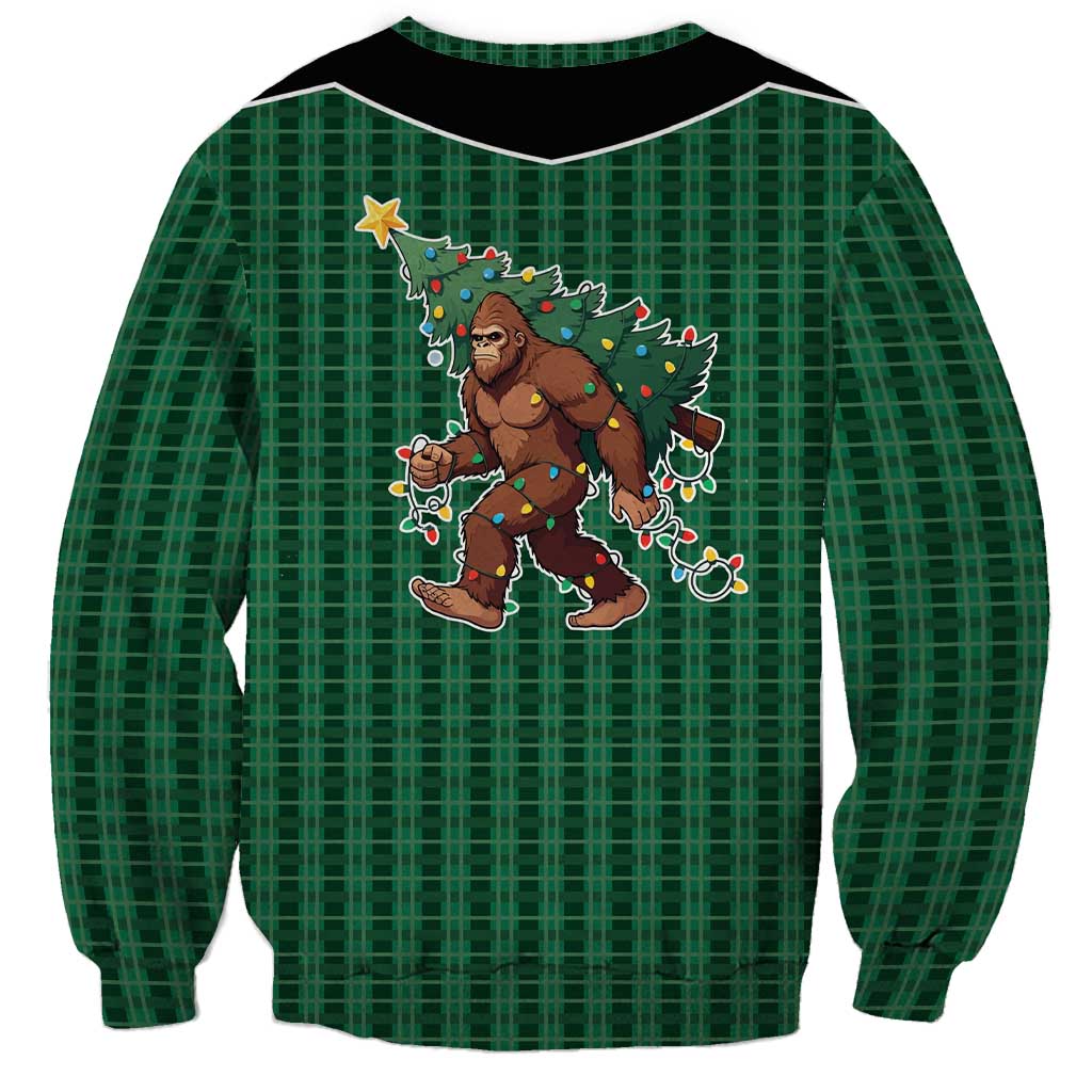 Western Yoke Sweatshirt Bigfoot Xmas Cowboy Style - Wonder Print Shop