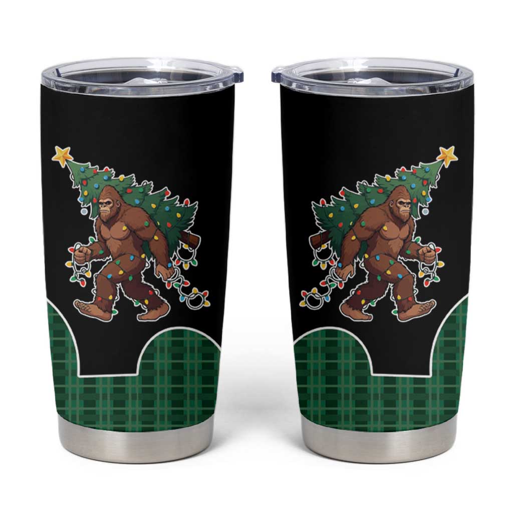Western Yoke Tumbler Cup Bigfoot Xmas Cowboy Style - Wonder Print Shop