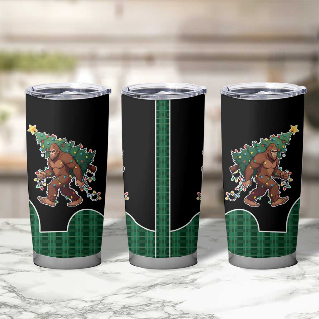 Western Yoke Tumbler Cup Bigfoot Xmas Cowboy Style - Wonder Print Shop