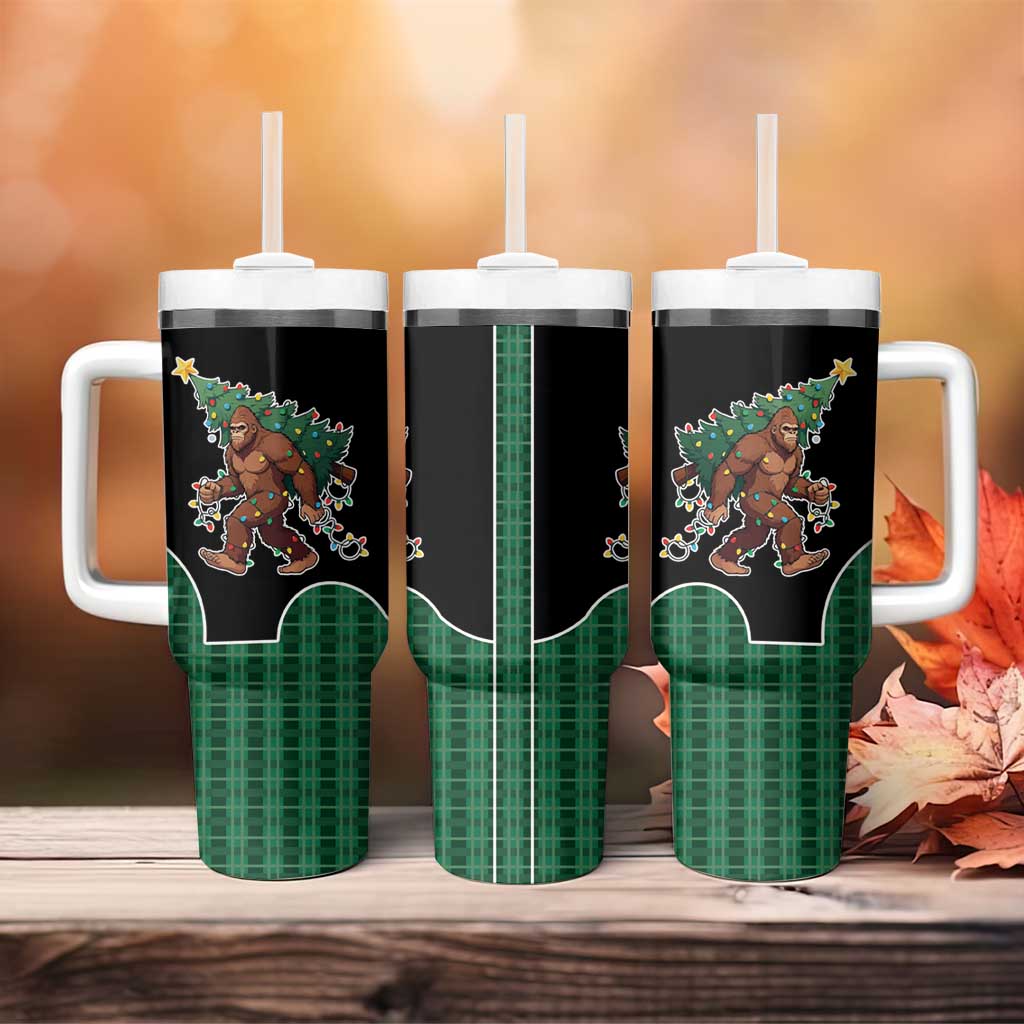 Western Yoke Tumbler With Handle Bigfoot Xmas Cowboy Style - Wonder Print Shop