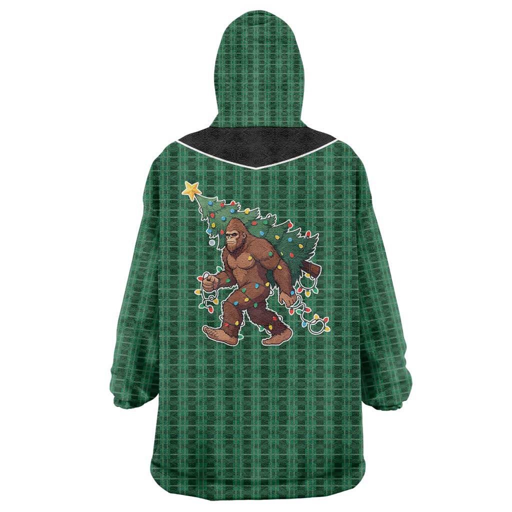 Western Yoke Wearable Blanket Hoodie Bigfoot Xmas Cowboy Style - Wonder Print Shop