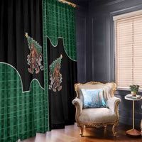 Western Yoke Window Curtain Bigfoot Xmas Cowboy Style - Wonder Print Shop