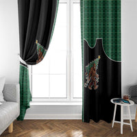 Western Yoke Window Curtain Bigfoot Xmas Cowboy Style - Wonder Print Shop