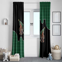 Western Yoke Window Curtain Bigfoot Xmas Cowboy Style - Wonder Print Shop