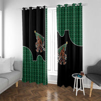 Western Yoke Window Curtain Bigfoot Xmas Cowboy Style - Wonder Print Shop