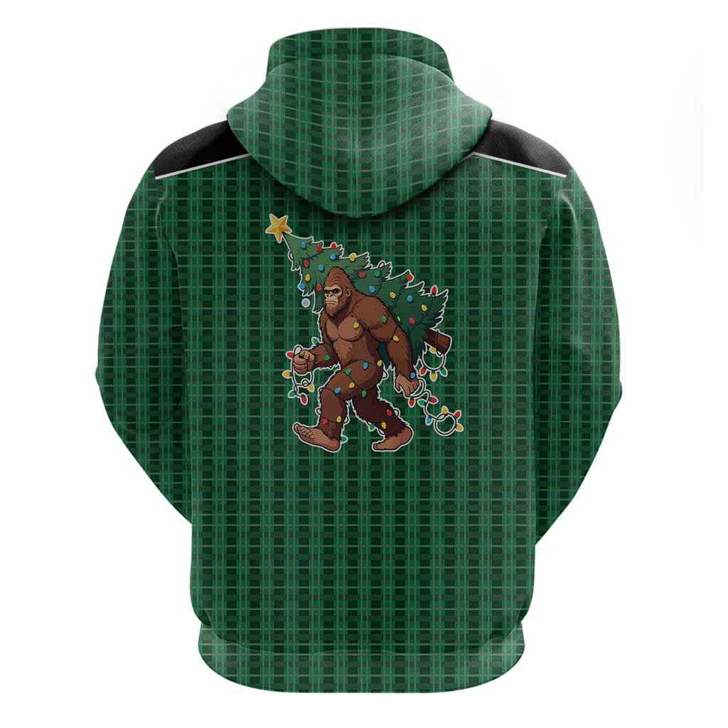 Western Yoke Zip Hoodie Bigfoot Xmas Cowboy Style - Wonder Print Shop