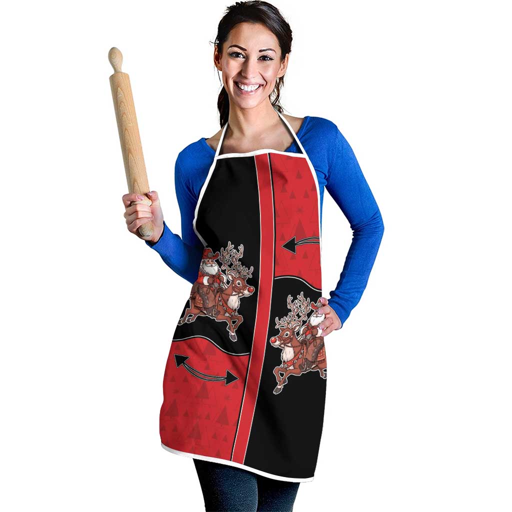 Western Yoke Apron Santa Cowboy Style - Wonder Print Shop