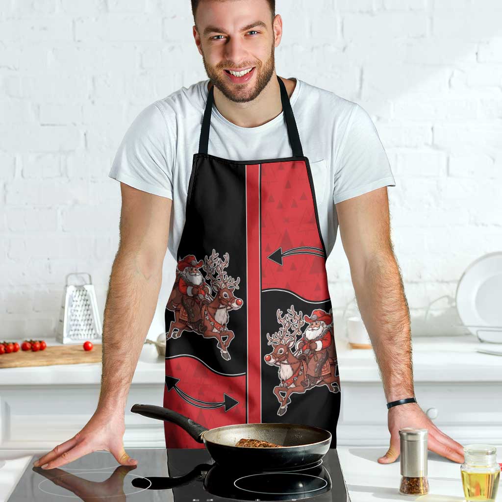 Western Yoke Apron Santa Cowboy Style - Wonder Print Shop