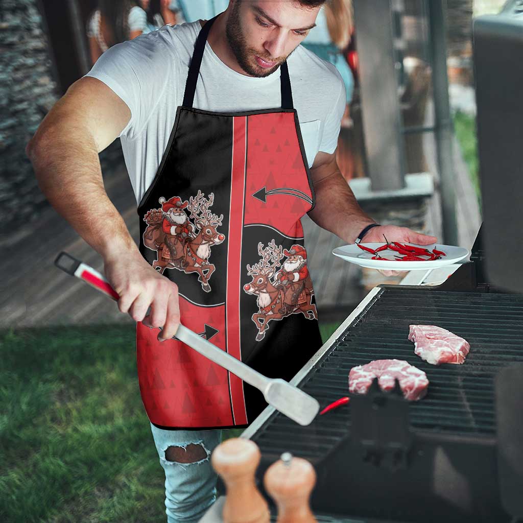 Western Yoke Apron Santa Cowboy Style - Wonder Print Shop