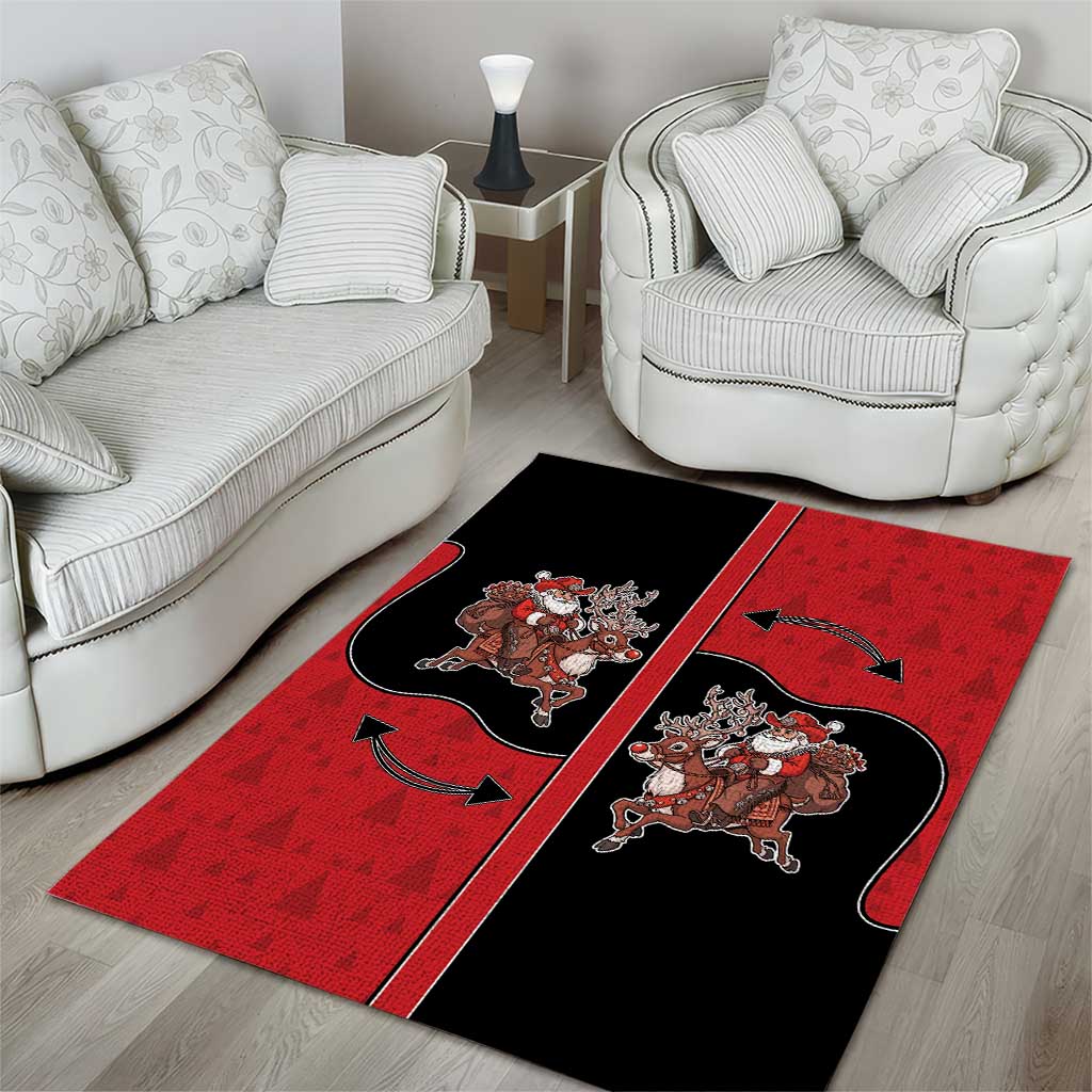 Western Yoke Area Rug Santa Cowboy Style - Wonder Print Shop