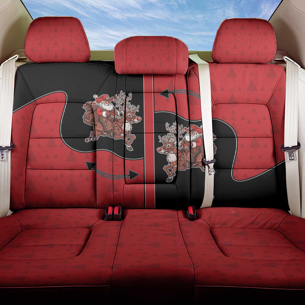Western Yoke Back Car Seat Cover Santa Cowboy Style - Wonder Print Shop