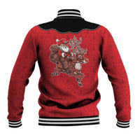 Western Yoke Baseball Jacket Santa Cowboy Style - Wonder Print Shop