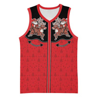 Western Yoke Basketball Jersey Santa Cowboy Style - Wonder Print Shop