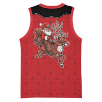 Western Yoke Basketball Jersey Santa Cowboy Style - Wonder Print Shop
