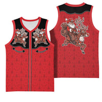 Western Yoke Basketball Jersey Santa Cowboy Style - Wonder Print Shop