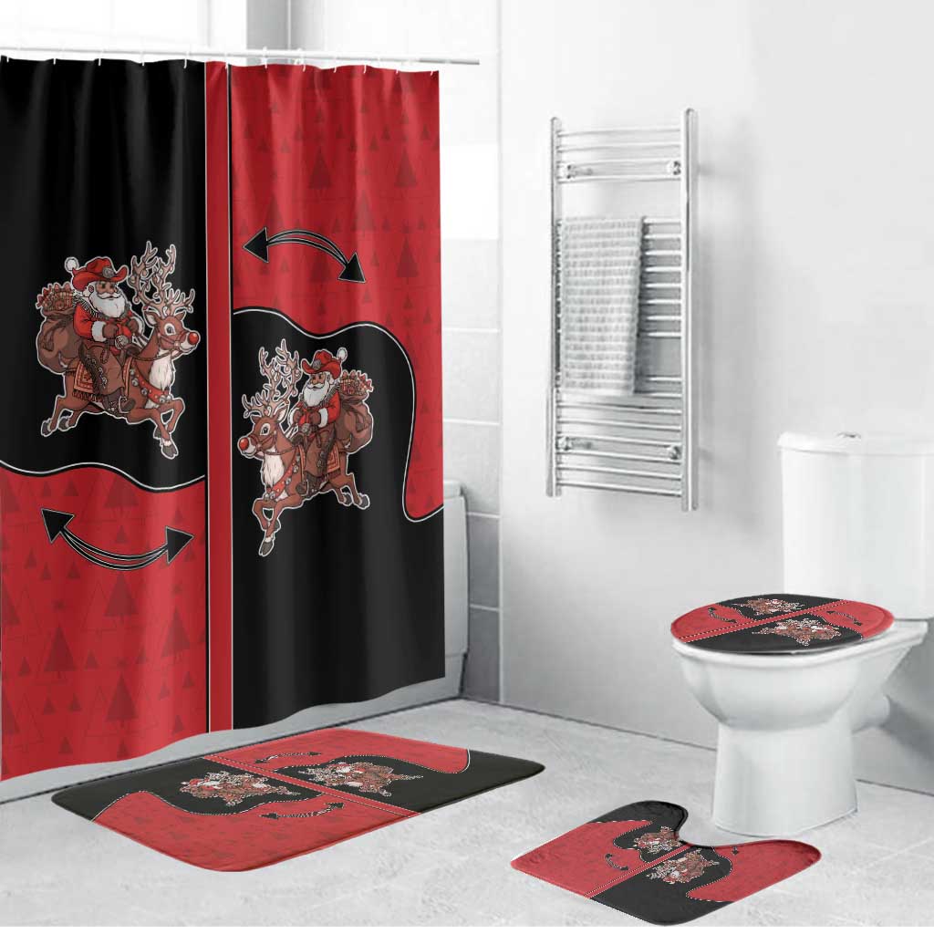 Western Yoke Bathroom Set Santa Cowboy Style - Wonder Print Shop