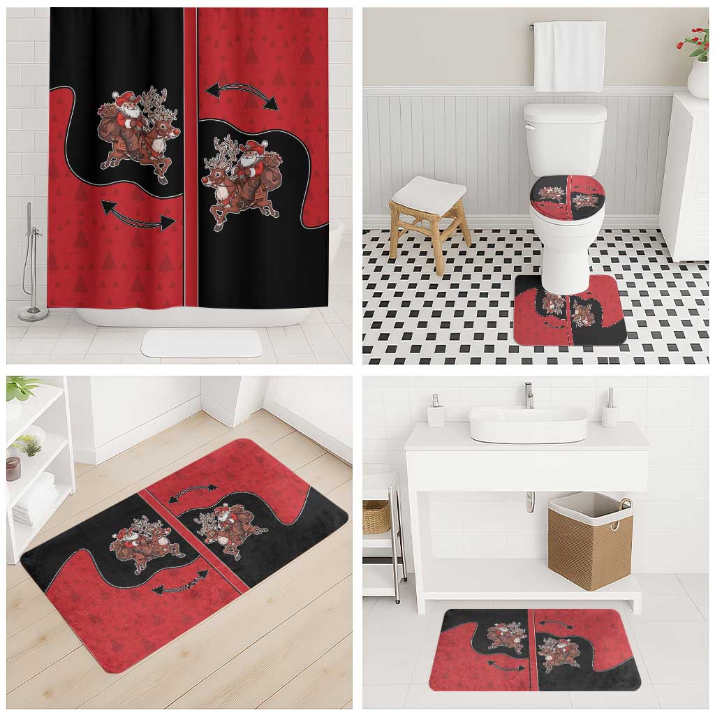 Western Yoke Bathroom Set Santa Cowboy Style - Wonder Print Shop