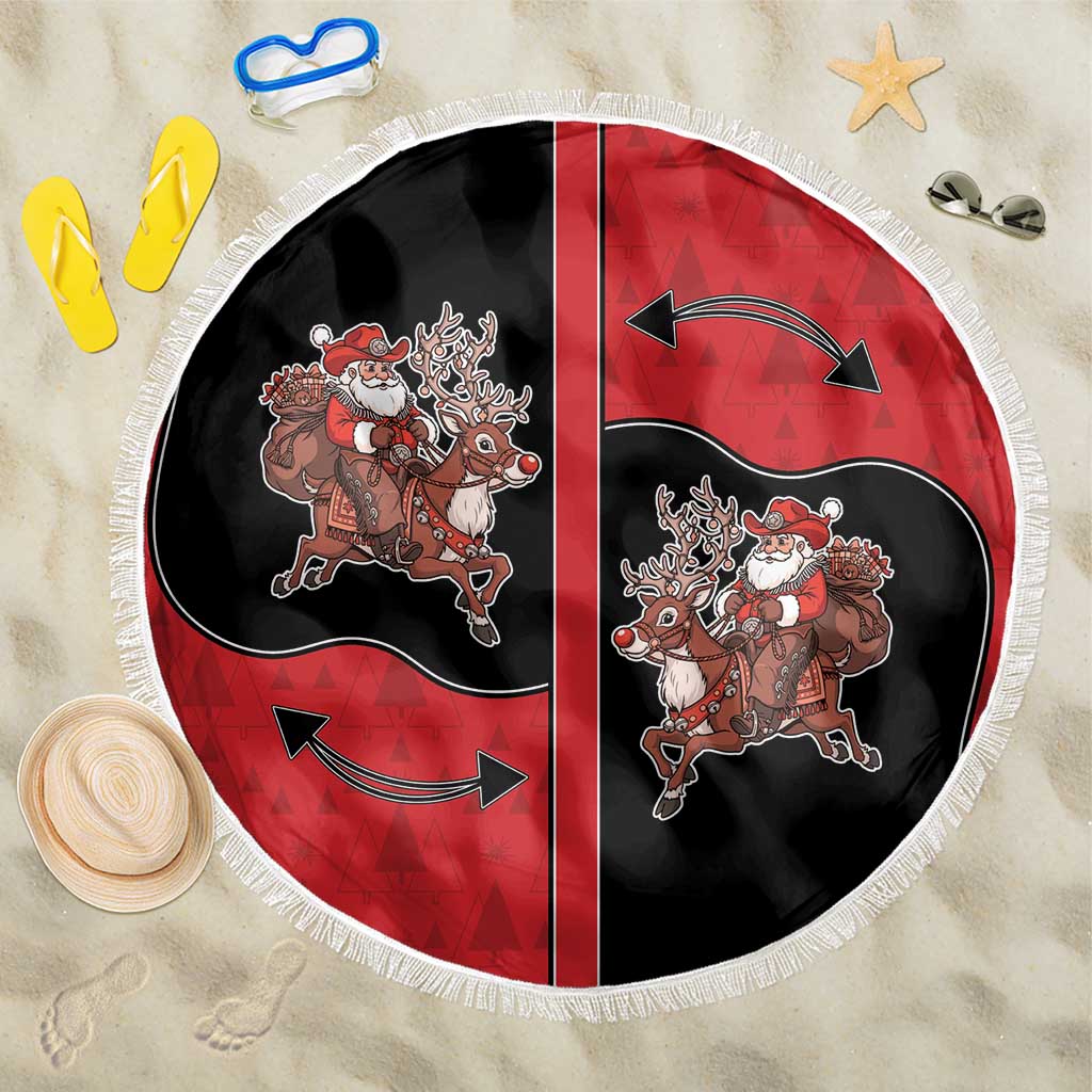 Western Yoke Beach Blanket Santa Cowboy Style - Wonder Print Shop
