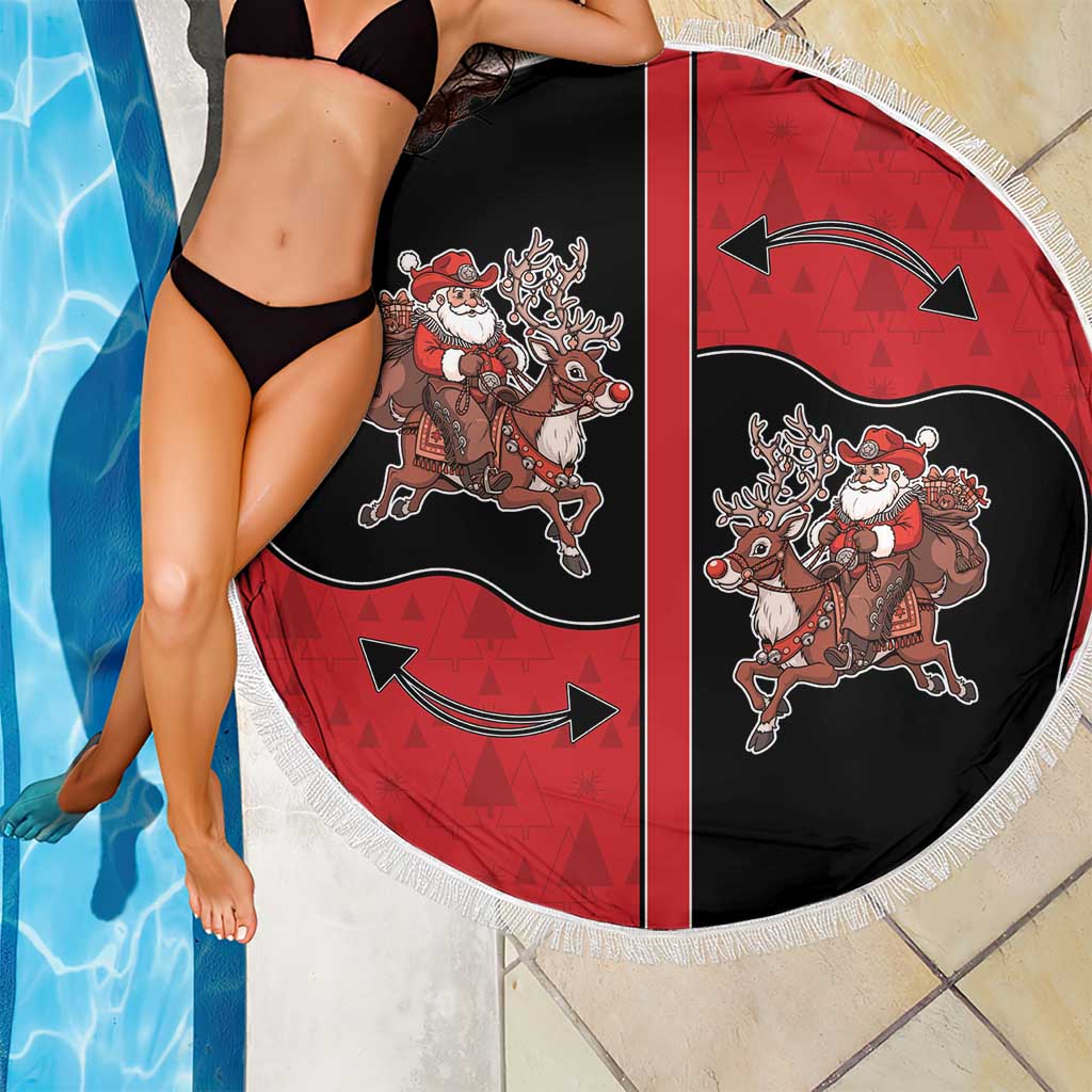 Western Yoke Beach Blanket Santa Cowboy Style - Wonder Print Shop