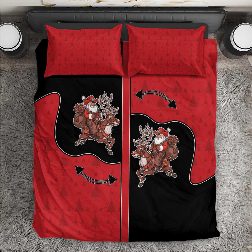 Western Yoke Bedding Set Santa Cowboy Style - Wonder Print Shop