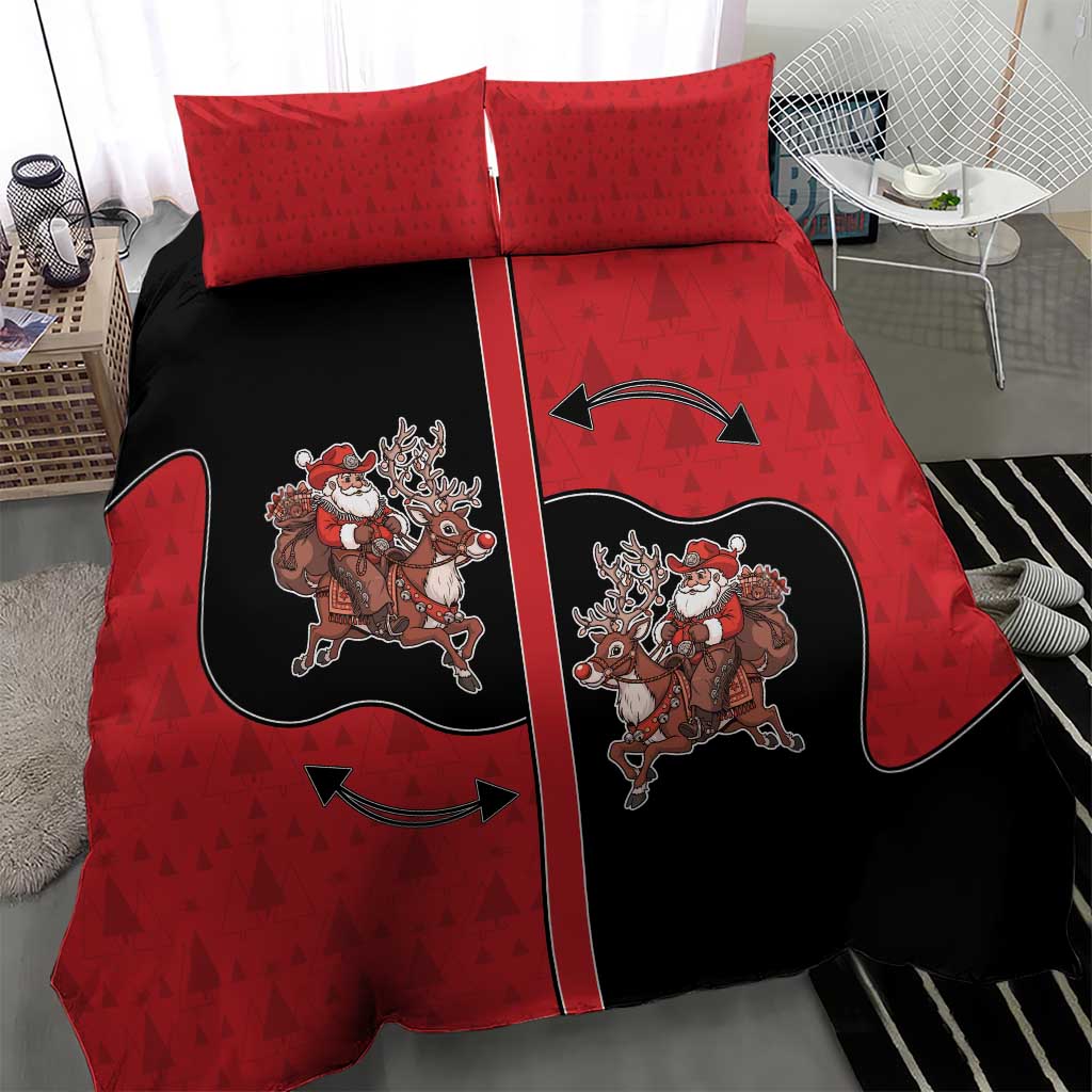 Western Yoke Bedding Set Santa Cowboy Style - Wonder Print Shop