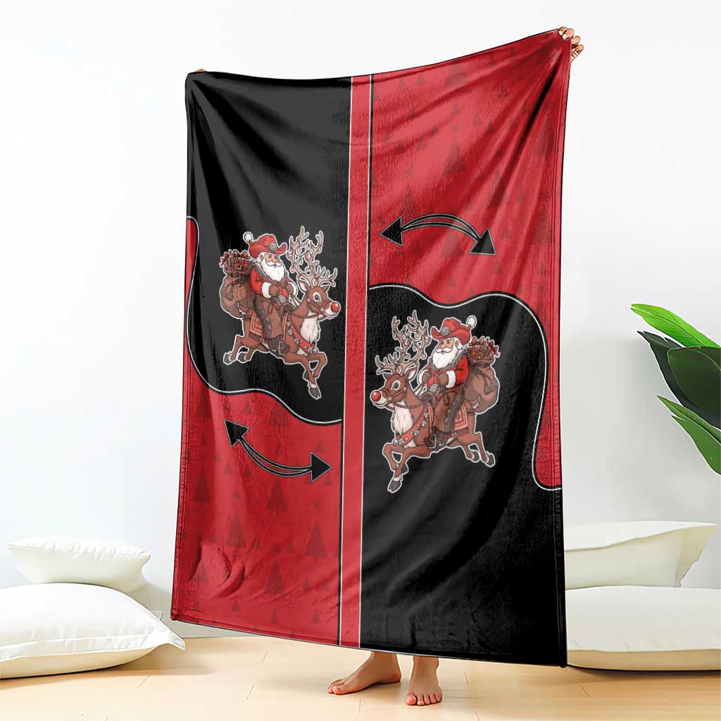 Western Yoke Blanket Santa Cowboy Style - Wonder Print Shop