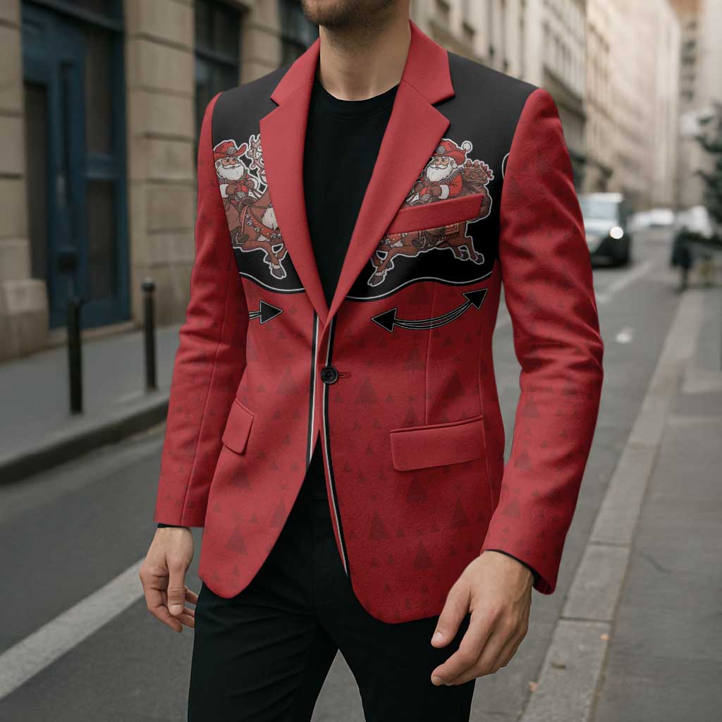 Western Yoke Blazer Santa Cowboy Style - Wonder Print Shop