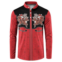 Western Yoke Button Sweatshirt Santa Cowboy Style - Wonder Print Shop