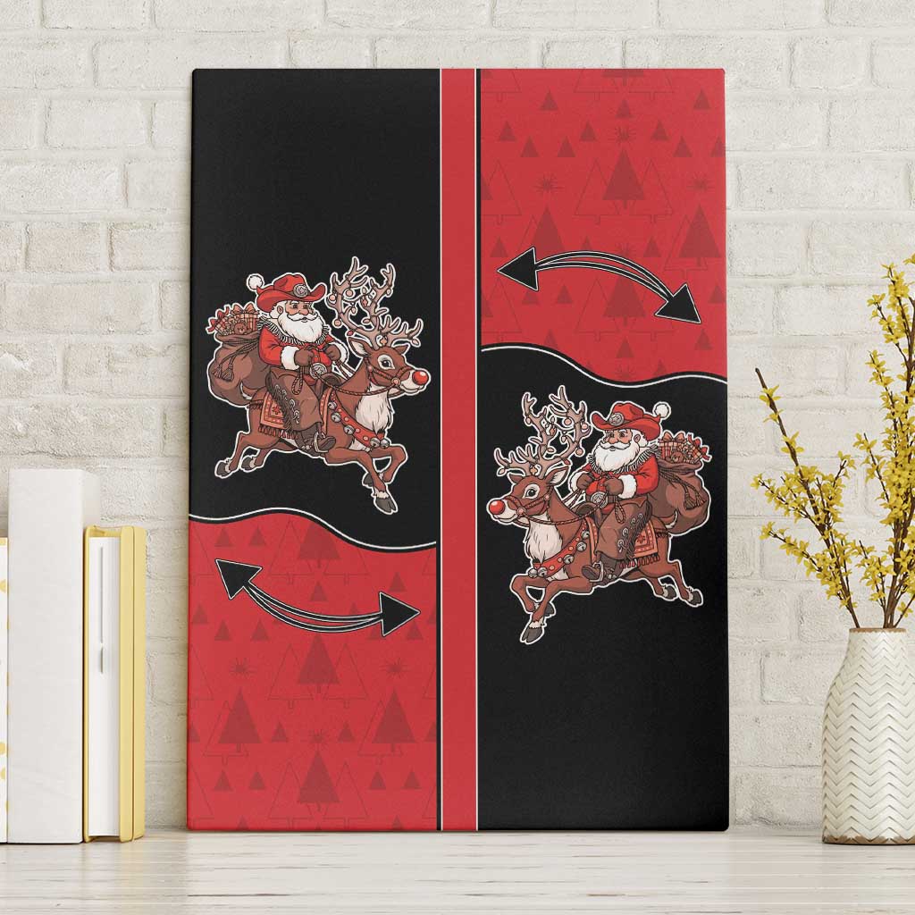 Western Yoke Canvas Wall Art Santa Cowboy Style - Wonder Print Shop