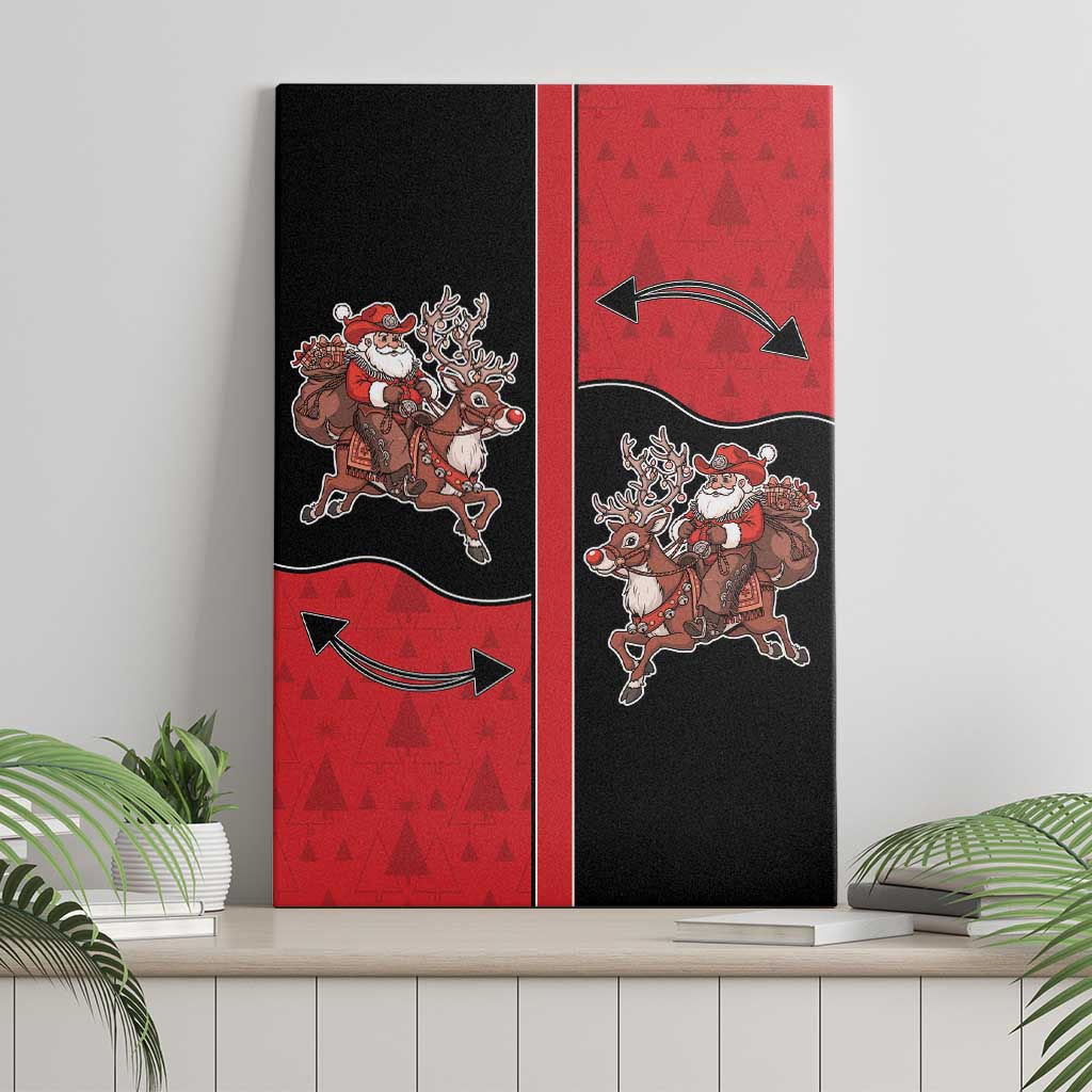 Western Yoke Canvas Wall Art Santa Cowboy Style - Wonder Print Shop