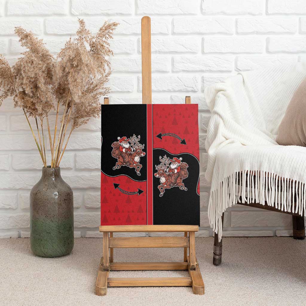 Western Yoke Canvas Wall Art Santa Cowboy Style - Wonder Print Shop