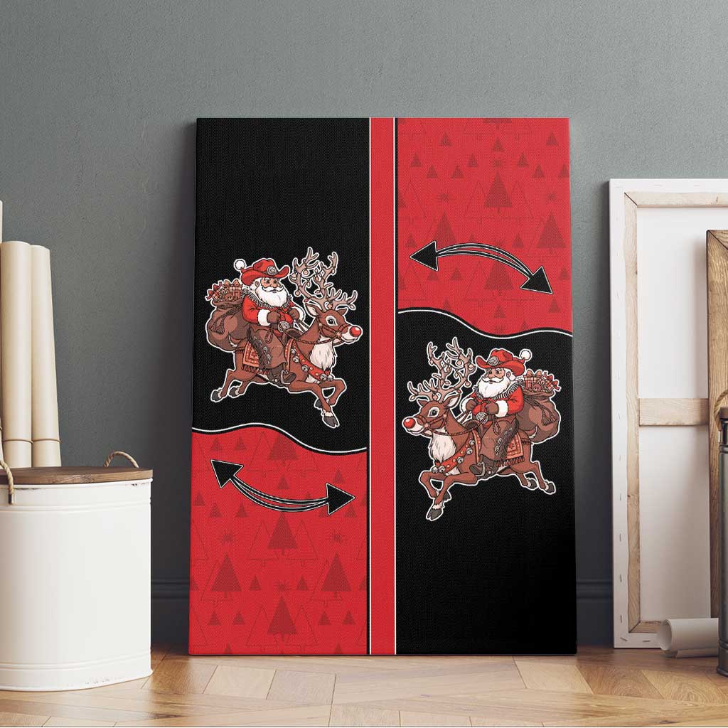 Western Yoke Canvas Wall Art Santa Cowboy Style - Wonder Print Shop