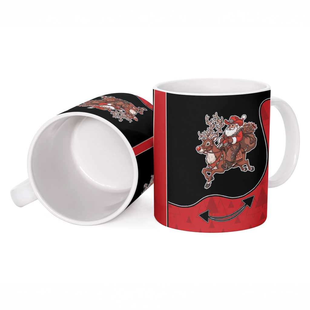 Western Yoke Ceramic Mug Santa Cowboy Style - Wonder Print Shop