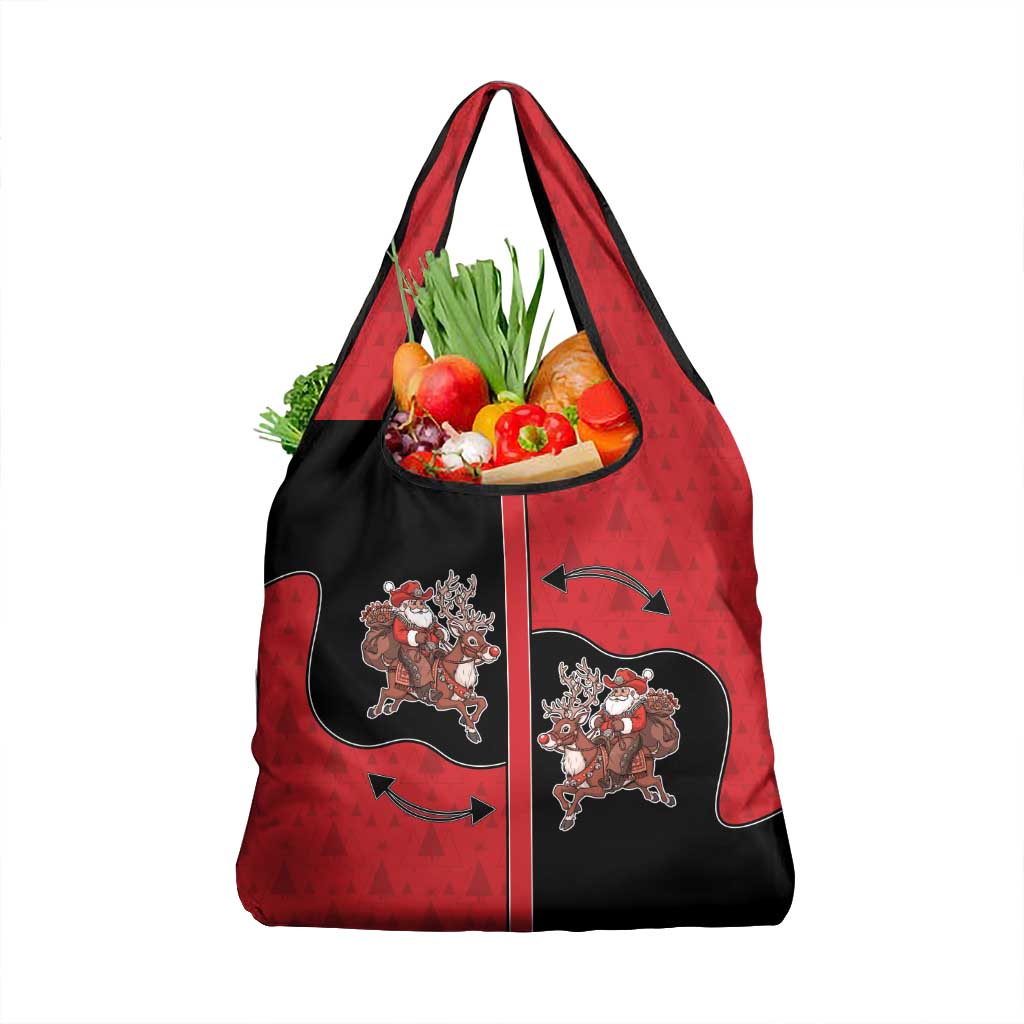 Western Yoke Grocery Bag Santa Cowboy Style - Wonder Print Shop