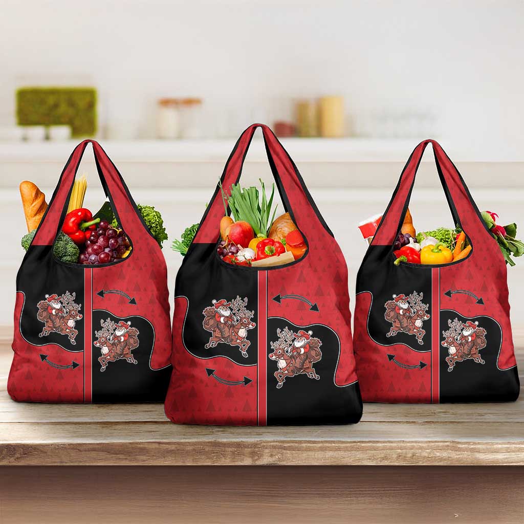Western Yoke Grocery Bag Santa Cowboy Style - Wonder Print Shop