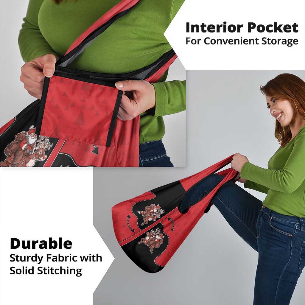 Western Yoke Grocery Bag Santa Cowboy Style - Wonder Print Shop