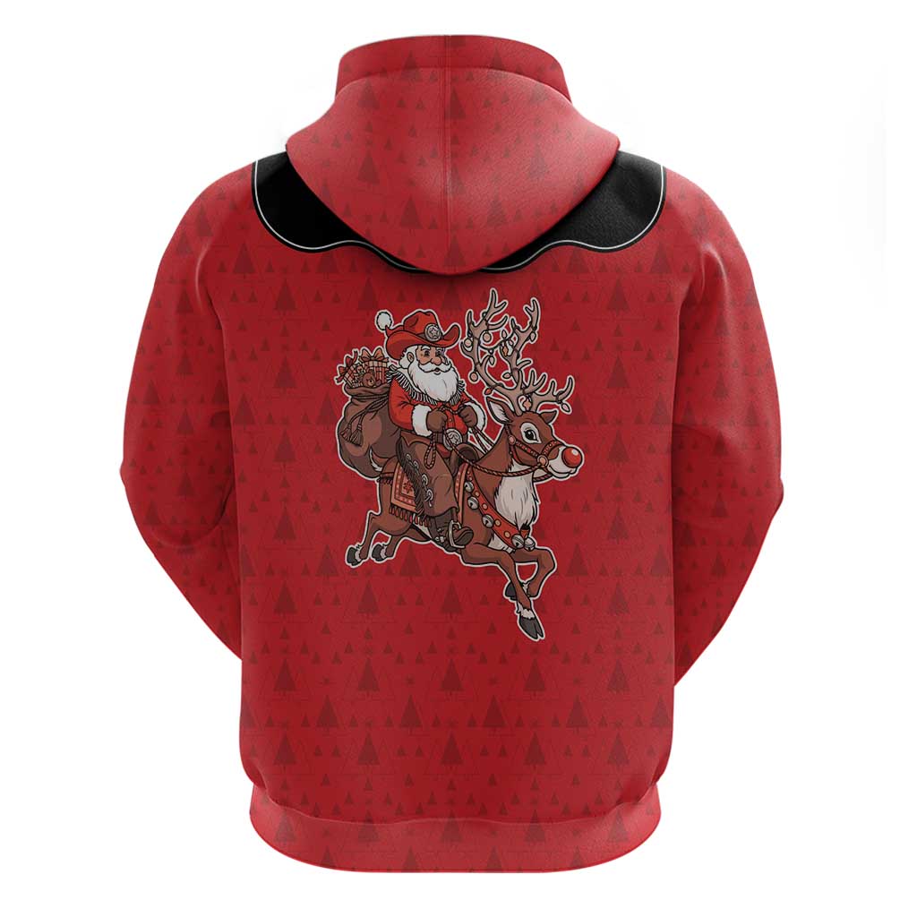 Western Yoke Hoodie Santa Cowboy Style - Wonder Print Shop
