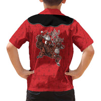 Western Yoke Kid Hawaiian Shirt Santa Cowboy Style - Wonder Print Shop