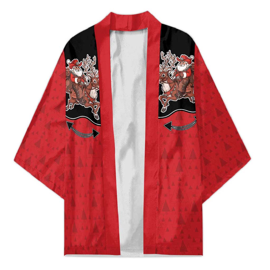 Western Yoke Kimono Santa Cowboy Style - Wonder Print Shop