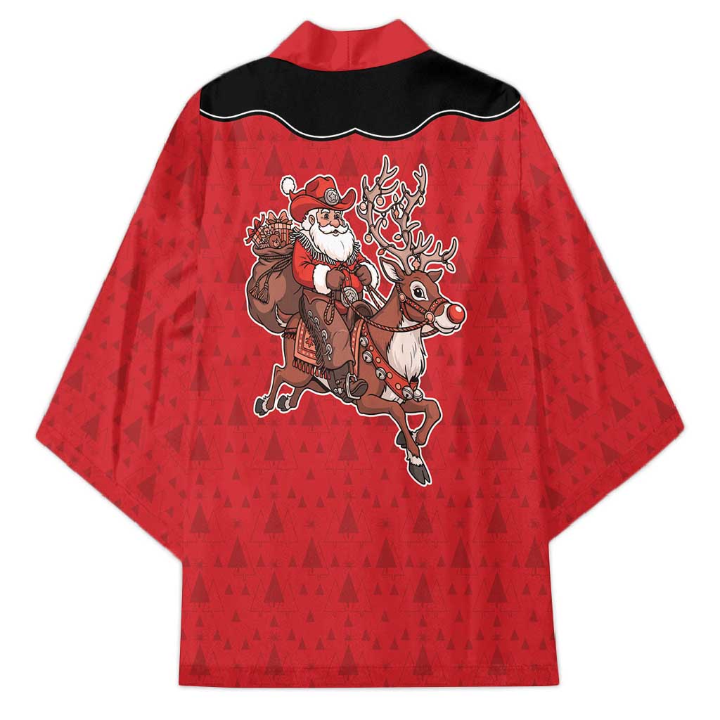 Western Yoke Kimono Santa Cowboy Style - Wonder Print Shop