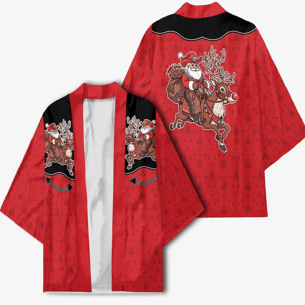Western Yoke Kimono Santa Cowboy Style - Wonder Print Shop