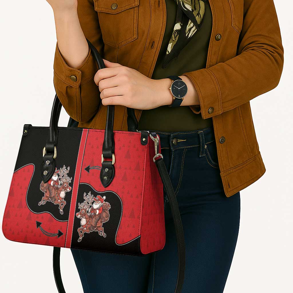 Western Yoke Leather Bag Santa Cowboy Style - Wonder Print Shop
