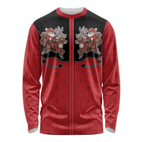 Western Yoke Long Sleeve Shirt Santa Cowboy Style - Wonder Print Shop