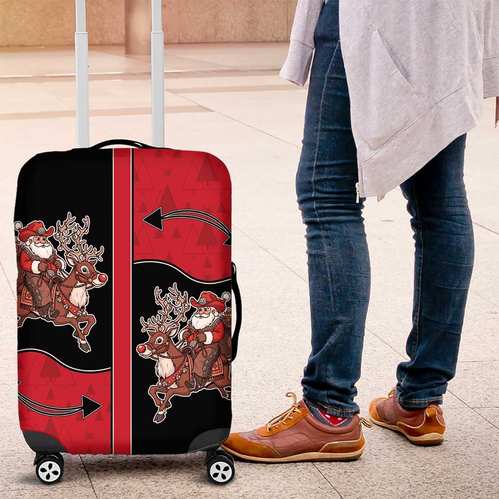 Western Yoke Luggage Cover Santa Cowboy Style - Wonder Print Shop