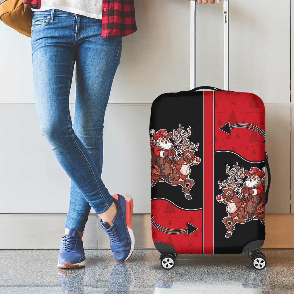 Western Yoke Luggage Cover Santa Cowboy Style - Wonder Print Shop