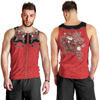 Western Yoke Men Tank Top Santa Cowboy Style - Wonder Print Shop