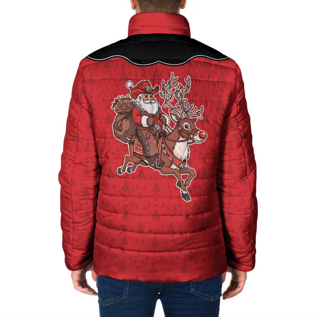 Western Yoke Padded Jacket Santa Cowboy Style - Wonder Print Shop
