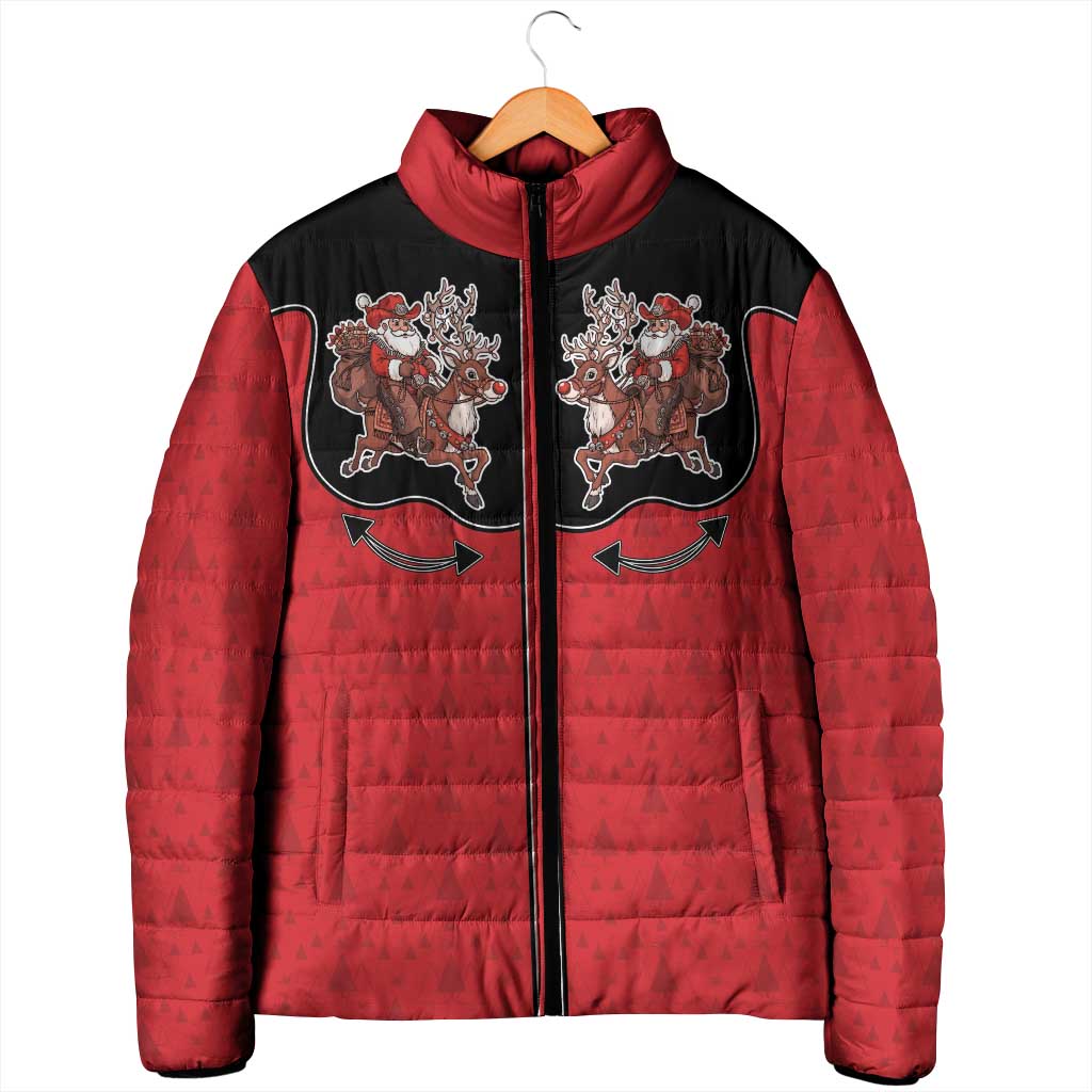 Western Yoke Padded Jacket Santa Cowboy Style - Wonder Print Shop