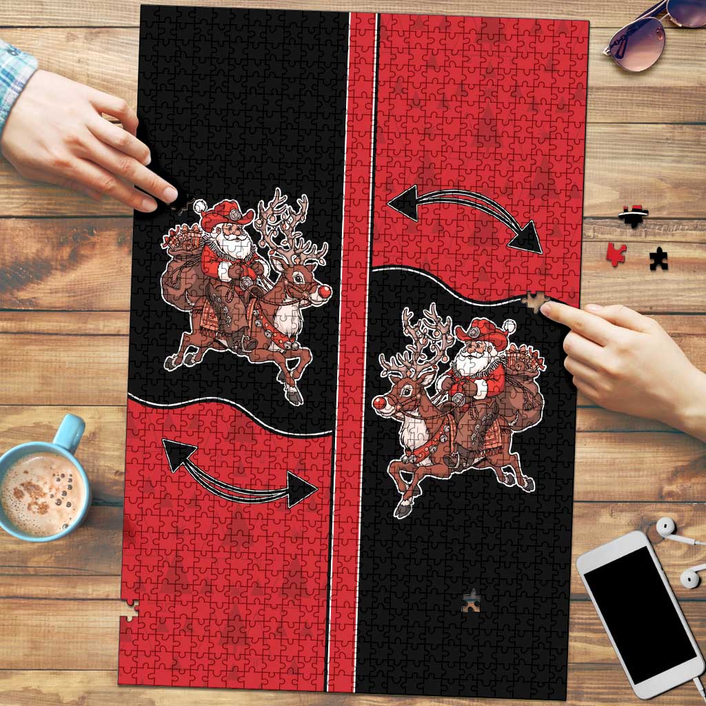 Western Yoke Puzzle Santa Cowboy Style - Wonder Print Shop