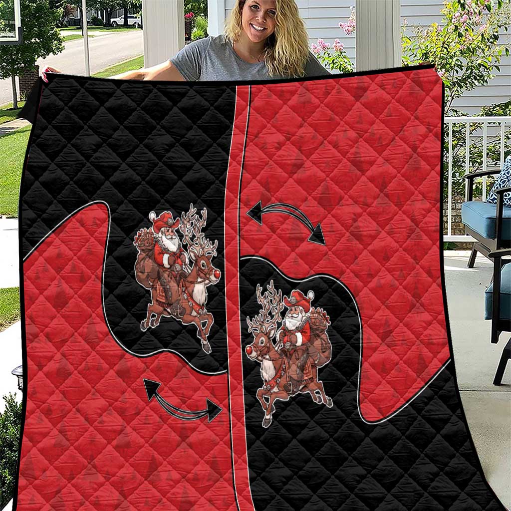 Western Yoke Quilt Santa Cowboy Style - Wonder Print Shop